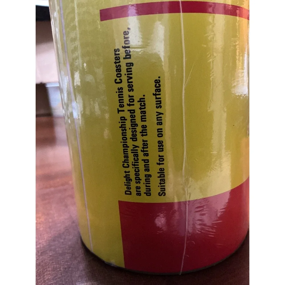 Delight Championship Tennis Coasters Forty Love 75 Count Sealed Canister USA